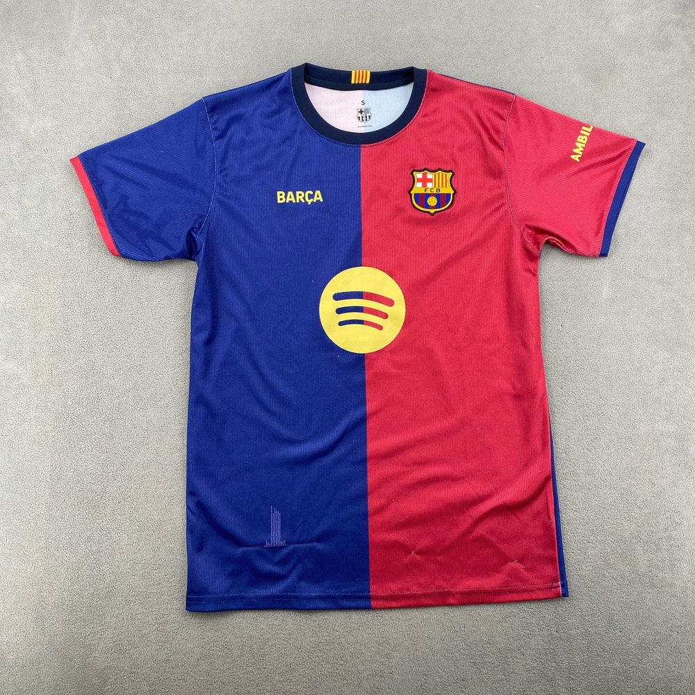FC Barcelona Lewandowski 9 Soccer Jersey Blue Red Barca Spotify Shirt Small